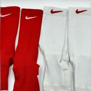 BUNDLE Nike Elite Basketball Socks Red and White Mens Size XL